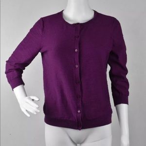 Ann Taylor Loft Tweed Semi-Burnout Cardigan